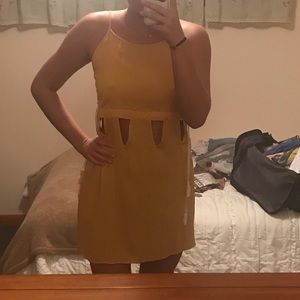NWT Yellow Cut Out Mini Dress